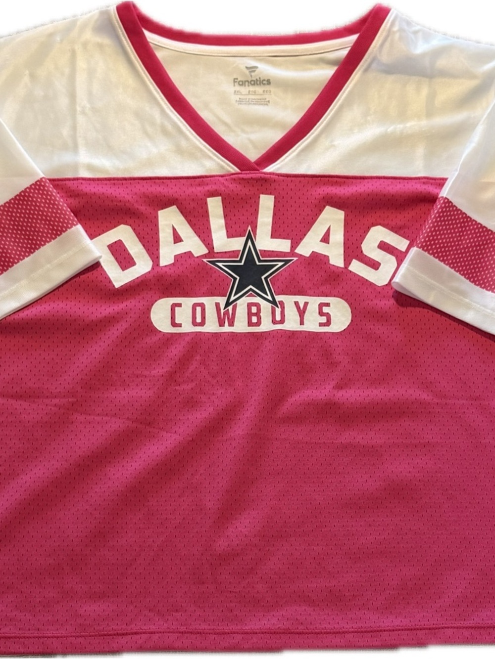 Fanatics Dallas Cowboys Pink Mesh Jersey Top Women's 2XL NFL